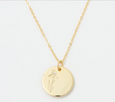 Diamonique Goldclad Sterling Silver Birthflower "Iris" Pendant 16"